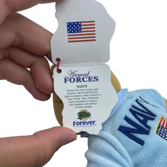 Team Beans Armed Forces Navy Teddy Bear Plush Stuffed Animal Toy 8" NWT - Picture 3 of 8